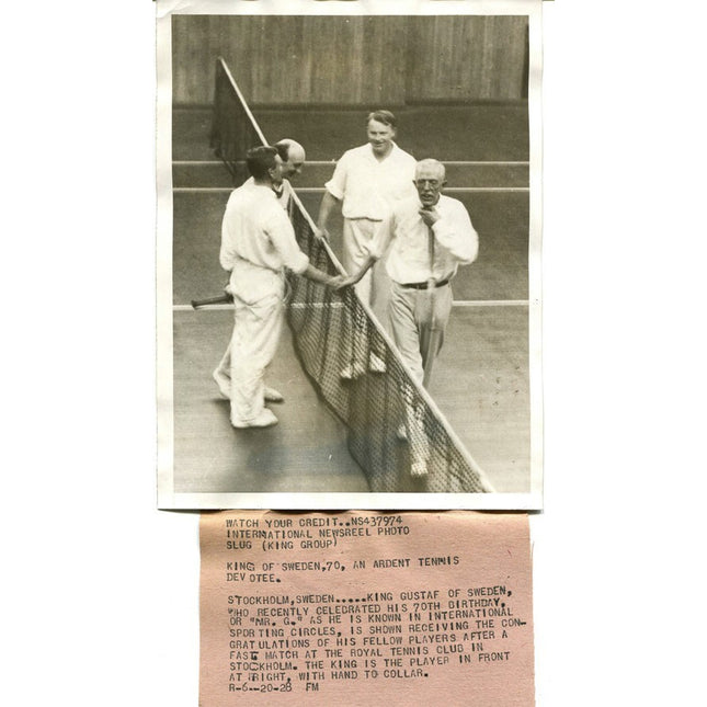 6_20_1928 King Gustaff of Sweden Match at Royal  Type 1 Original Photo a_204