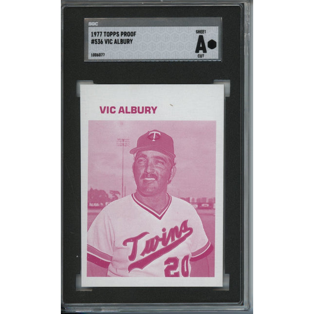 1977 Topps #536 Vic Albury Red proof a66-Red