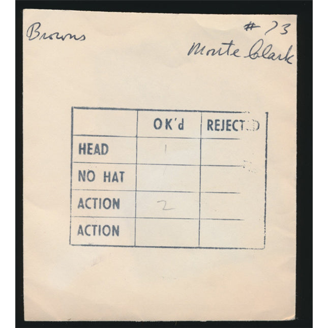 1960's Monte Clark Topps Original Transparency (1) Browns w/envelope tp00027