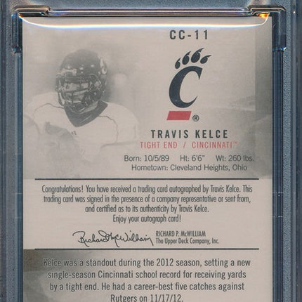 2013 SP Authentic FB #CC11 Travis Kelce Cnvas Collection Auto PSA 9 MINT