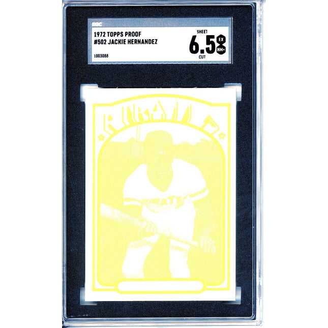 1972 Topps Baseball #502 Jackie Hernandez 7 card progressive proof Graded Set 1A