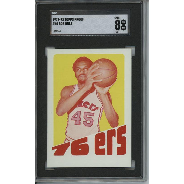 1972 Topps #40 Bob Rule 9 card progressive proof. 55a