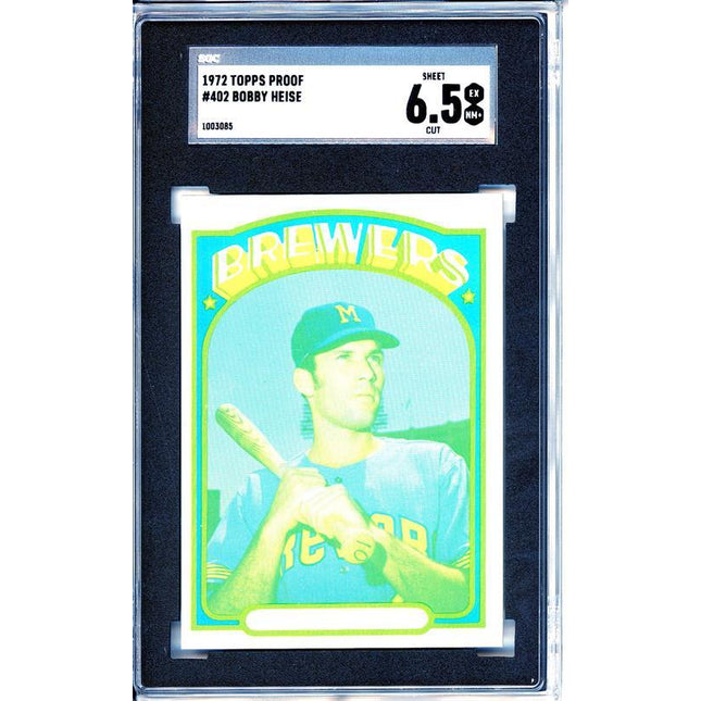 1972 Topps #402 Bobby Heise 7 card progressive proof. 48a