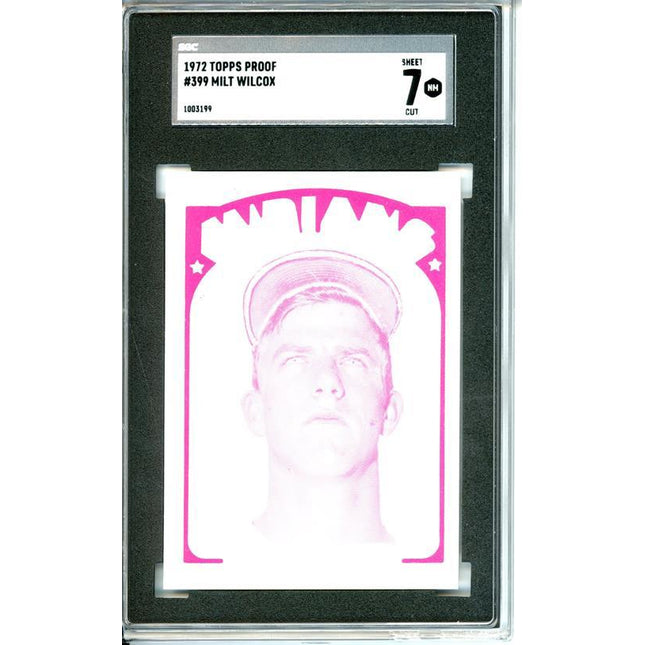 1972 Topps #399 Milt Wilcox 7 card progressive proof. 46a