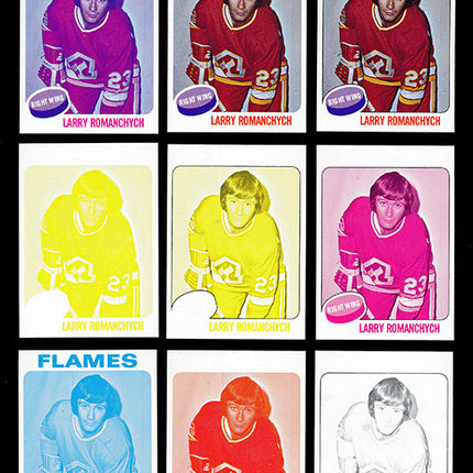 1975 Topps Hockey #153 Larry Romanchych 11 Card Progressive Proof 75THOC60