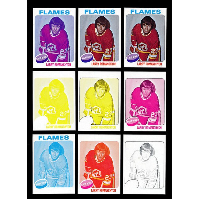 1975 Topps Hockey #153 Larry Romanchych 11 Card Progressive Proof 75THOC60