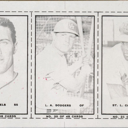 1967 Bazooka Panel #19-21 Acetate Proof Set of 4. Fregosi, Fairly, Bob Gibson
