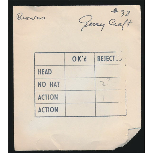 1960's Gerry Craft Topps Original Transparencies (3) Browns w/envelope tp00052