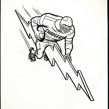 (25) 1960's Manny's Baseball Land Team Caricature San Diego Chargers