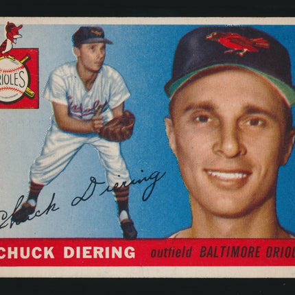 1955 Topps Baseball #105 Chuck Diering Exmt c05407