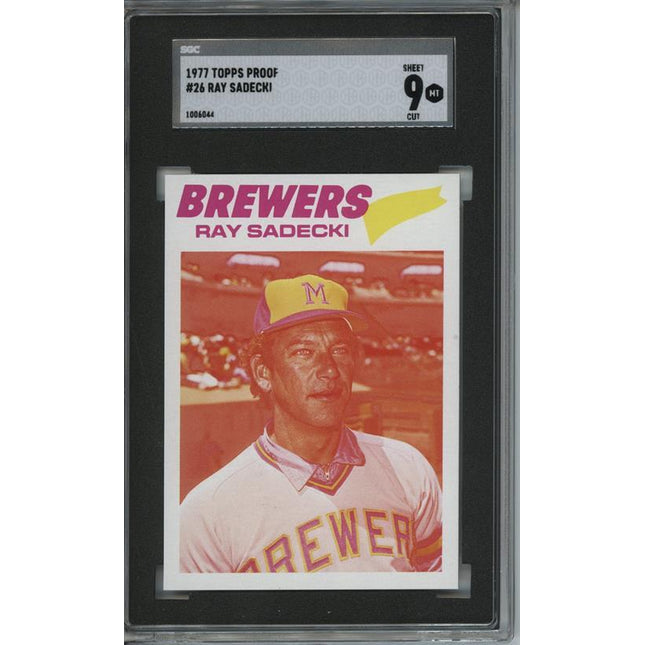 1977 Topps #26 Ray Sadecki 9 card progressive proof. 56a