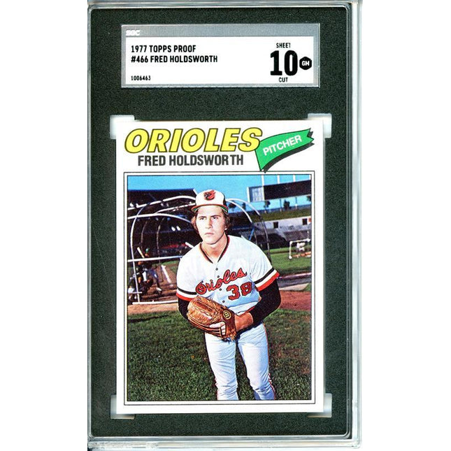 1977 Topps #466 Fred Holdsworth 9 card progressive proof. 8a