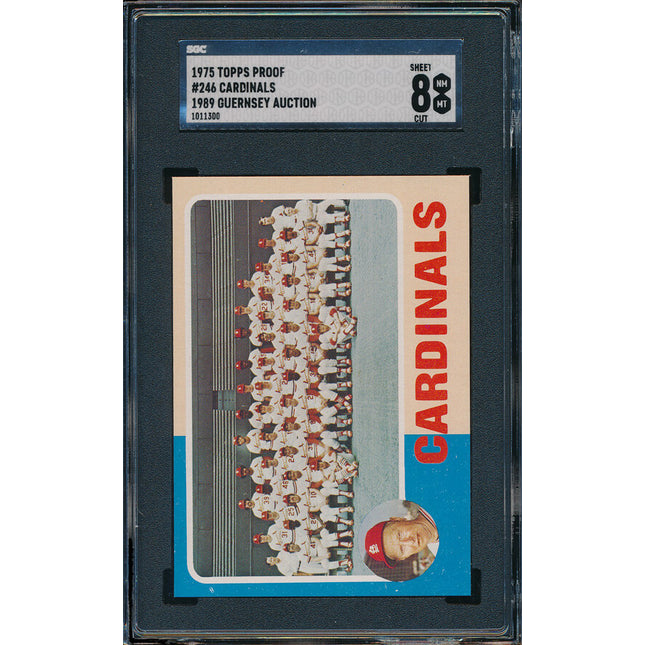 1975 Topps BB 9 Card Progressive Proof #246 Cardinals Schoendienst 75TBB11