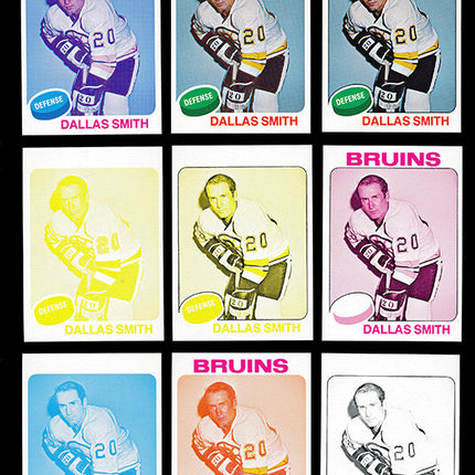 1975 Topps Hockey #118 Dallas Smith 11 Card Progressive Proof 75THOC46