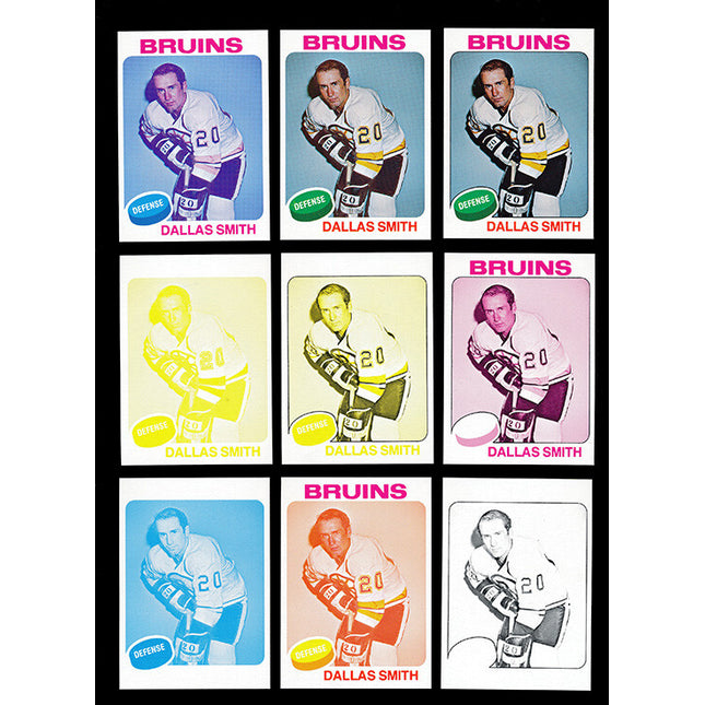 1975 Topps Hockey #118 Dallas Smith 11 Card Progressive Proof 75THOC46