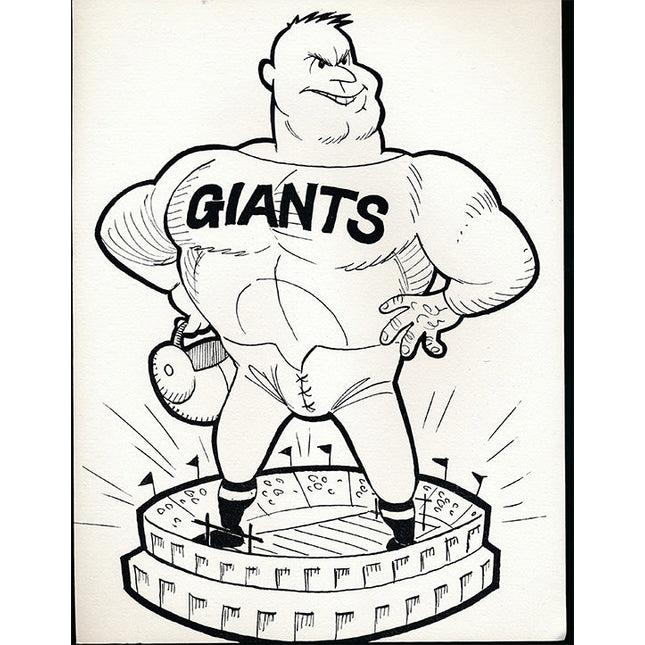 (25) 1960's Manny's Baseball Land Team Caricature New York Giants