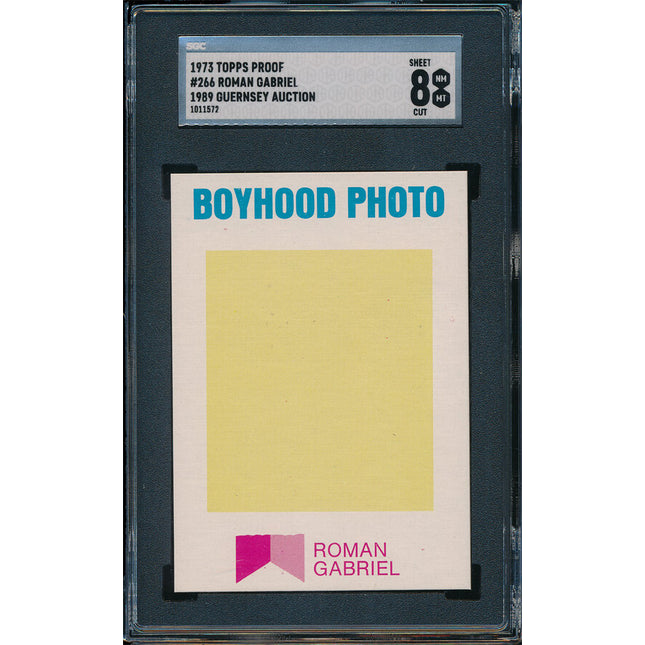 1973 Topps FB 8 Card Progressive Proof #266 Roman Gabriel Boyhood 73TFB07