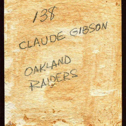 1964 Topps Football Original Flexichrome #138 Claude Gibson Raiders T0204