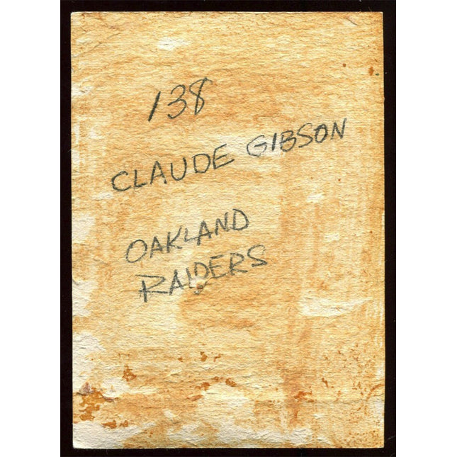 1964 Topps Football Original Flexichrome #138 Claude Gibson Raiders T0204
