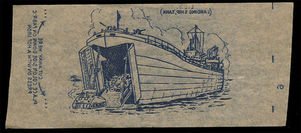 1940's Vintage Paper Iron On U.S.Landing Ship Tank Unused EX c060793