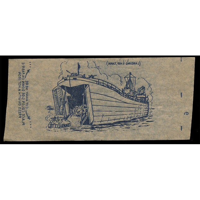 1940's Vintage Paper Iron On U.S.Landing Ship Tank Unused EX c060793