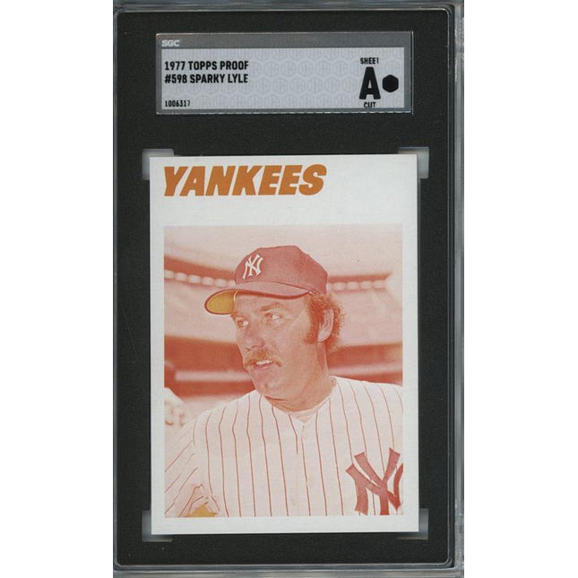 1977 Topps #598 Sparky Lyle 9 card progressive proof. 38a