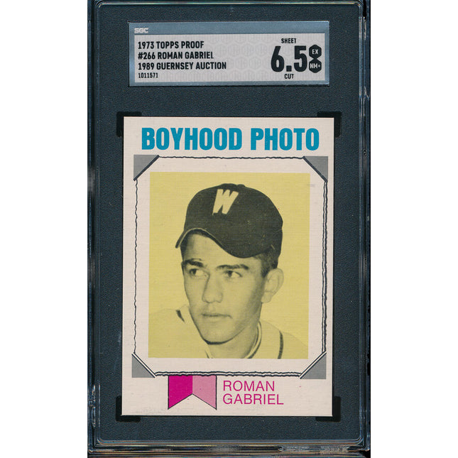 1973 Topps FB 8 Card Progressive Proof #266 Roman Gabriel Boyhood 73TFB07