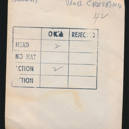 1960's Bob Crespino Topps Original Transparencies (2) Browns w/envelope tp00021