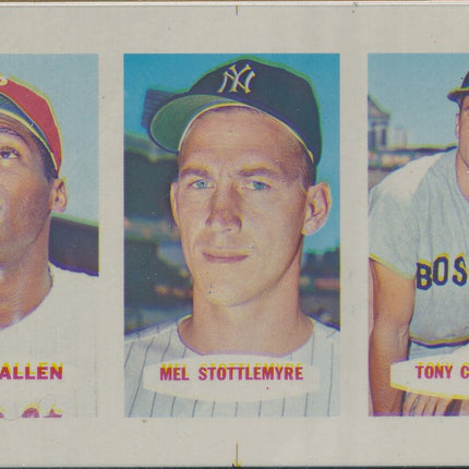 1967 Bazooka Panel #4-6 Acetate Proof Set of 4. R.Allen, Sottlemyre, Conigliaro