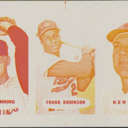 1967 Bazooka Panel #31-33 Acetate Proof Set of 4. Bunning, F.Robinson, K.Boyer