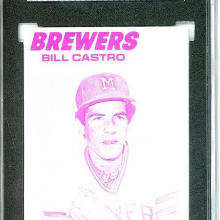 1977 Topps #528 Bill Castro 9 card progressive proof. 4a