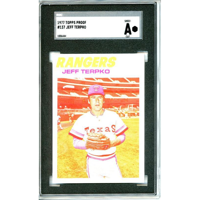 1977 Topps #137 Jeff Terpko 9 card progressive proof. 12a