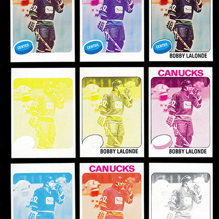 1975 Topps Hockey #246 Bobby Lalonde 11 Card Progressive Proof 75THOC45