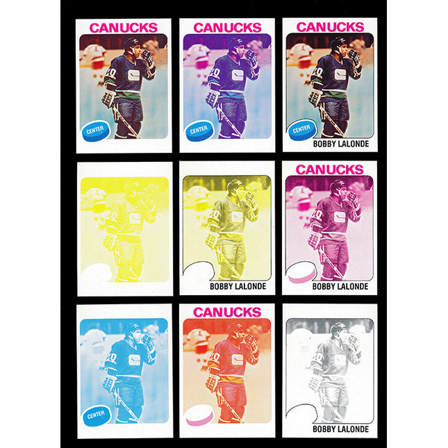 1975 Topps Hockey #246 Bobby Lalonde 11 Card Progressive Proof 75THOC45