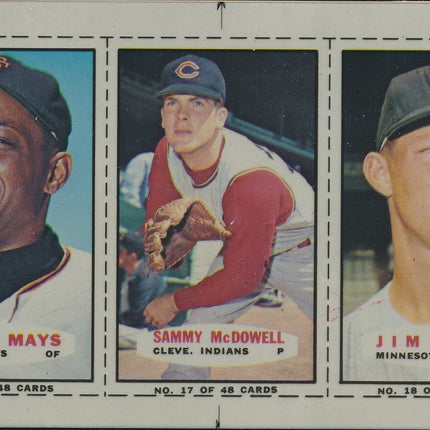 1967 Bazooka Panel #16-18 Acetate Proof Set of 4. Mays, McDowell, Kaat