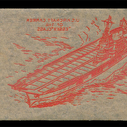 1940's Vintage Paper Iron On U.S. Aircraft Carrier "Essex" Unused EX c06082