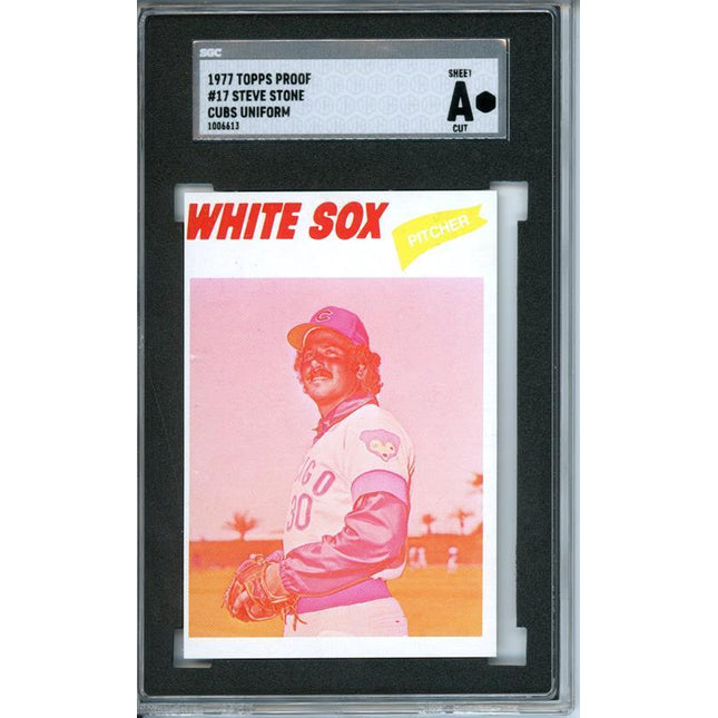 1977 Topps #17 Steve Stone 9 card progressive proof. image variation 24a