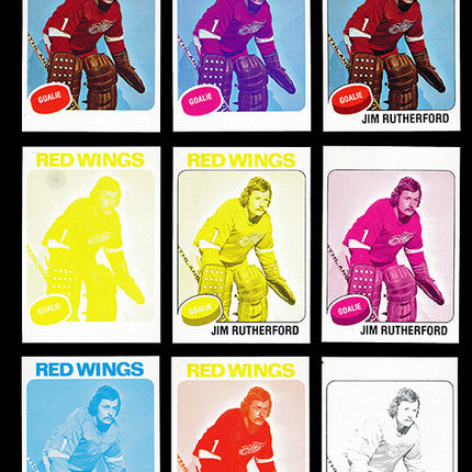 1975 Topps Hockey #219 Jim Rutherford 11 Card Progressive Proof 75THOC33