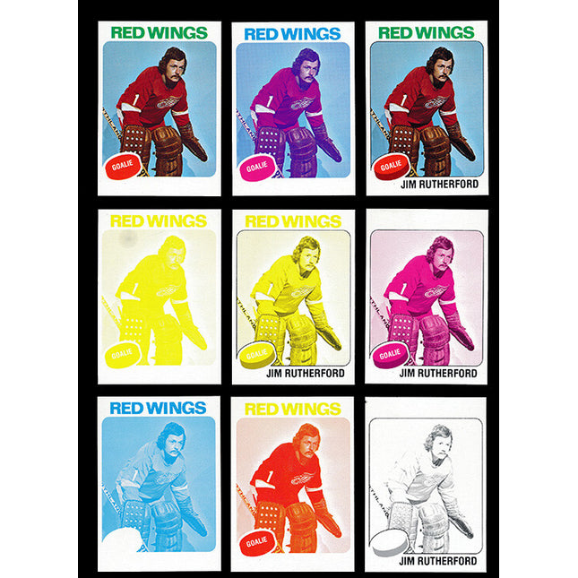 1975 Topps Hockey #219 Jim Rutherford 11 Card Progressive Proof 75THOC33