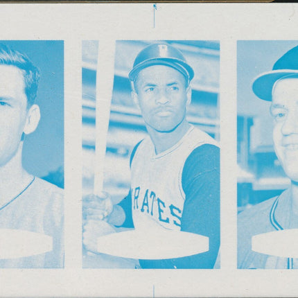 1967 Bazooka Panel #25-27 Acetate Proof Set of 4. Chance, Clemente, Cloninger