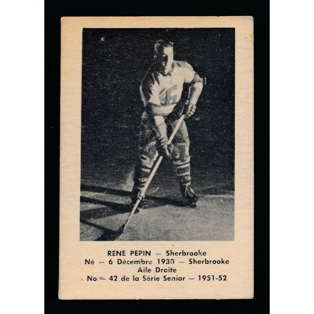 1951-1952 Laval Dairy QSHL Hockey #42 Rene Pepin Ex+ c04308