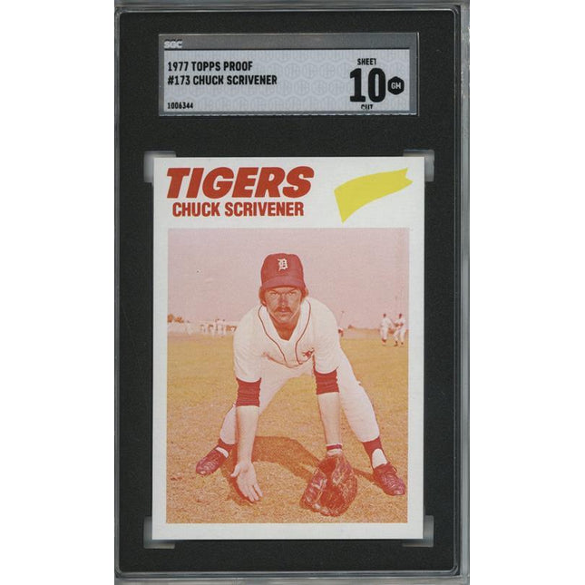 1977 Topps #173 Chuck Scrivener 9 card progressive proof. 41a