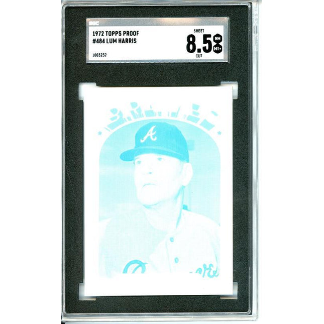 1972 Topps #484 Lum Harris 7 card progressive proof. 27a