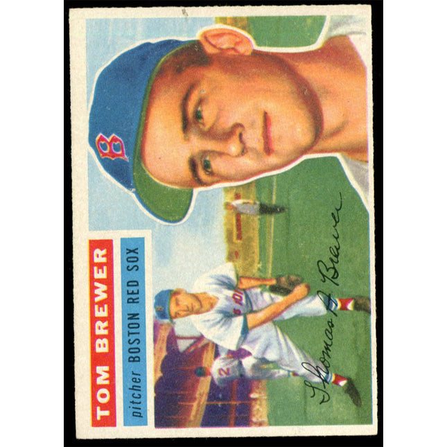 1956 Topps Baseball #34 Tom Brewer White Back EXMT c01430