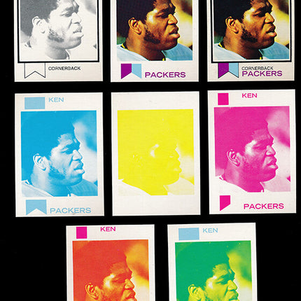 1973 Topps Football #340 Ken Ellis 8 Card Progressive Proof 73TFB59