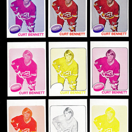 1975 Topps Hockey #8 Curt Bennett 11 Card Progressive Proof 75THOC56
