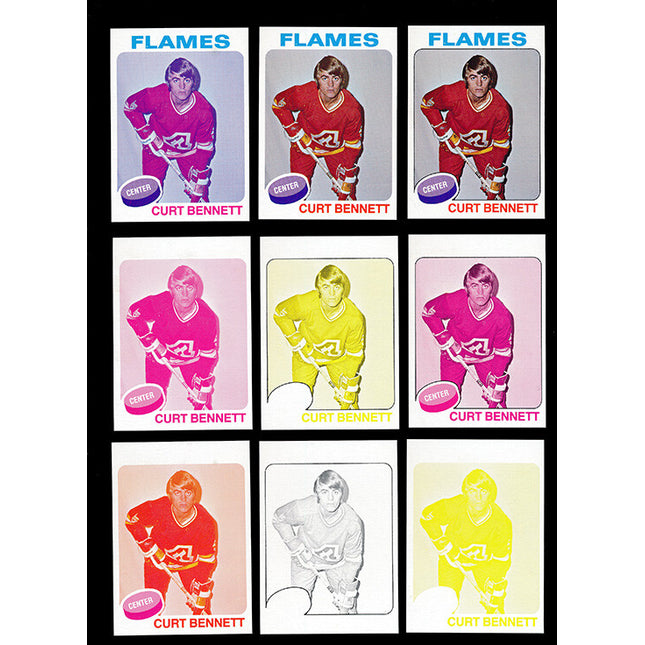 1975 Topps Hockey #8 Curt Bennett 11 Card Progressive Proof 75THOC56