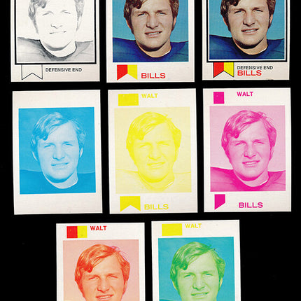 1973 Topps Football #293 Walt Patulski 8 Card Progressive Proof 73TFB40