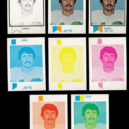 1973 Topps Football #276 Gus Hollomon 8 Card Progressive Proof 73TFB46