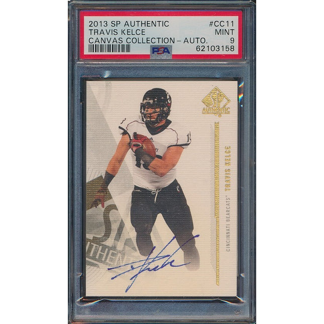 2013 SP Authentic FB #CC11 Travis Kelce Cnvas Collection Auto PSA 9 MINT